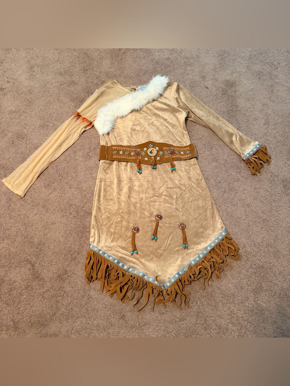 Vintage Y2K Authentic Walt Disney World Disneyland Pocahontas Princess Costume L